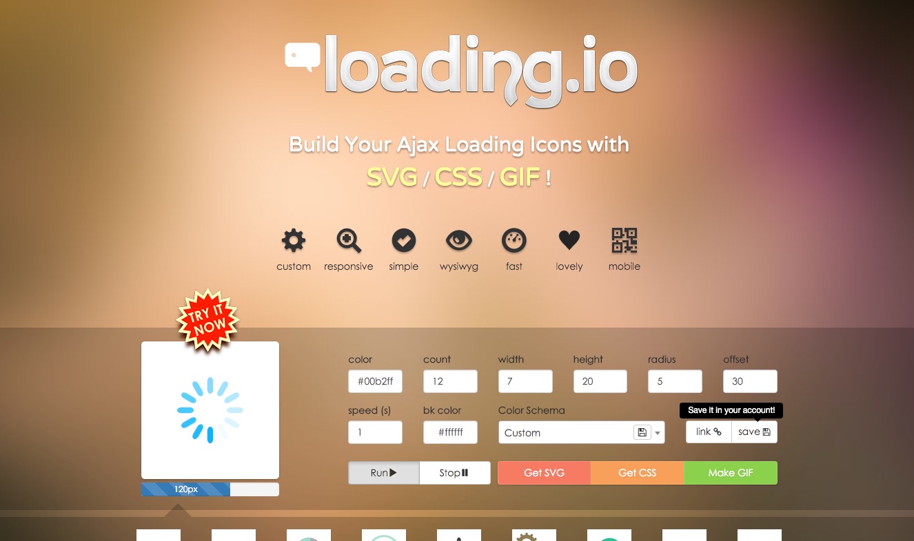 Loader.io – quickly create a SVG or gif loader animation
