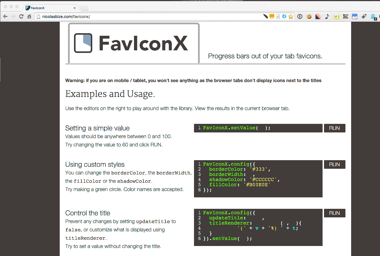 FavIconX – use your favicon as progress indicator