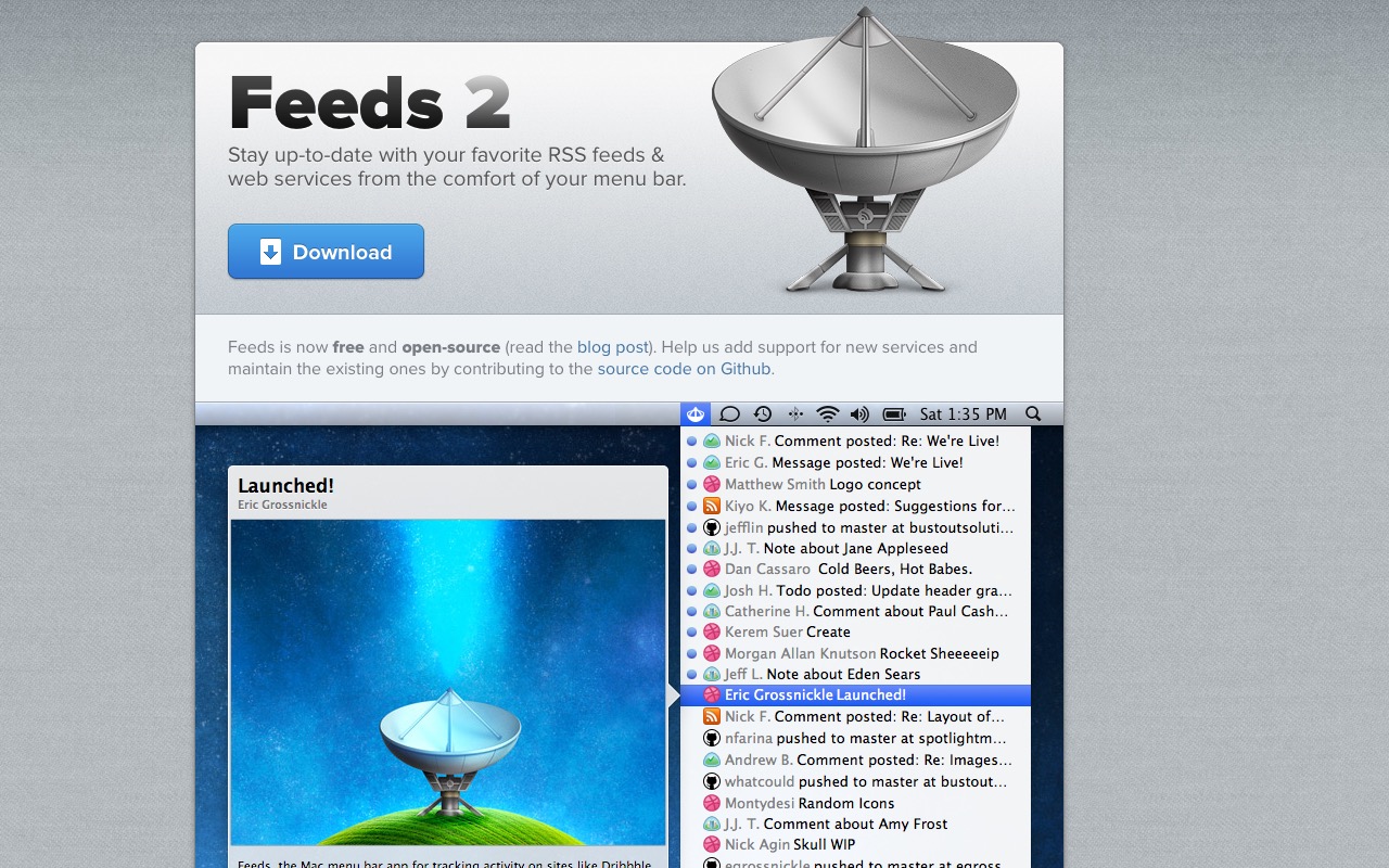 Feeds – A Mac menu bar app for tracking RSS feeds