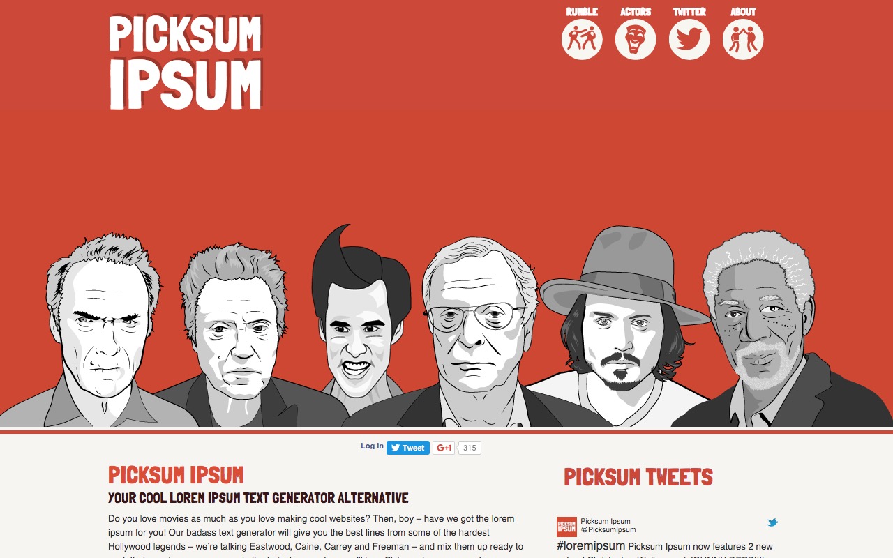PICKSUM IPSUM – bring some hollywood coolness to your boring lorem ipsum