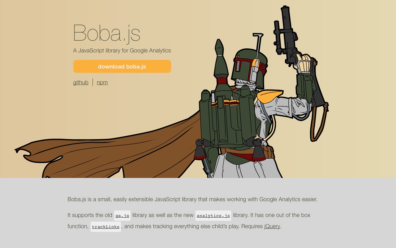 Use Boba.js to make work with Google Analytics easier