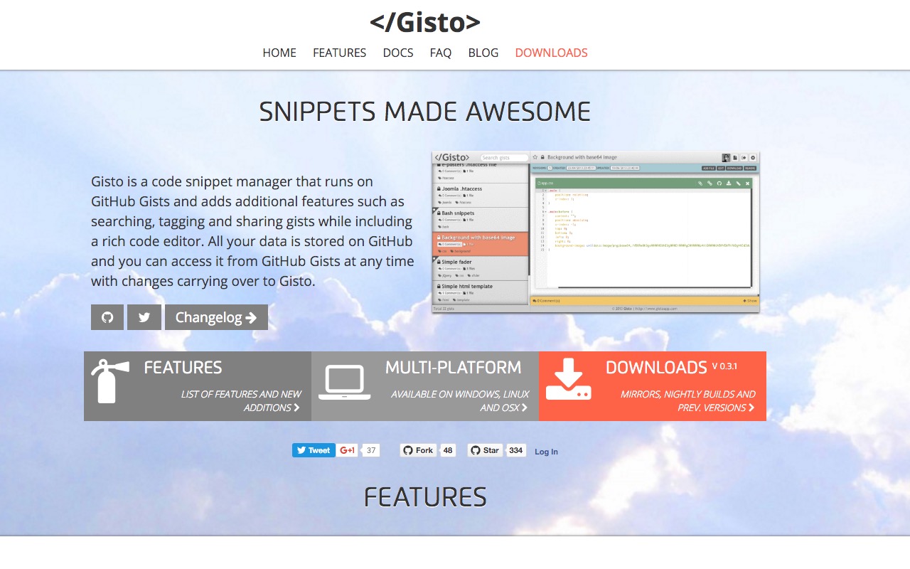 Code snippet manager for GitHub Gists – </Gisto></noscript>