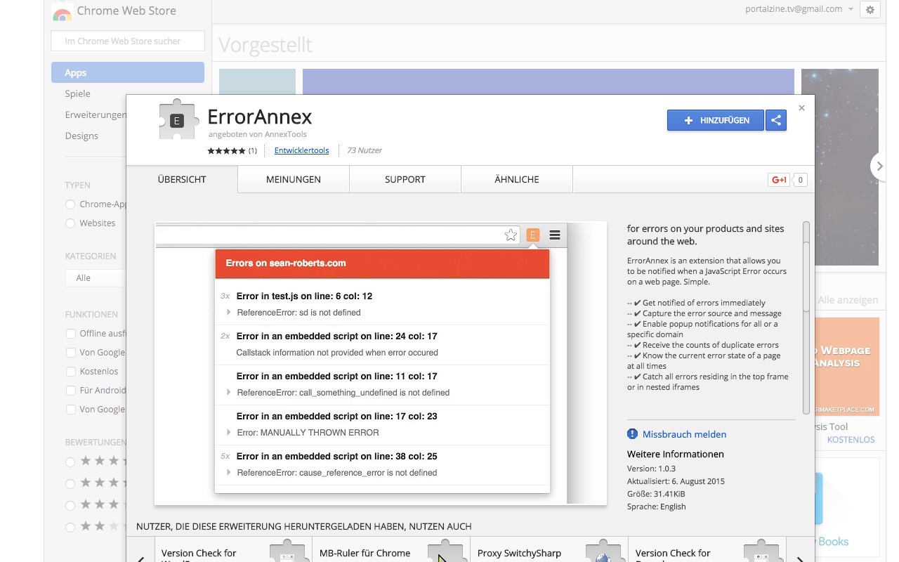 Chrome Extension: ErrorAnnex