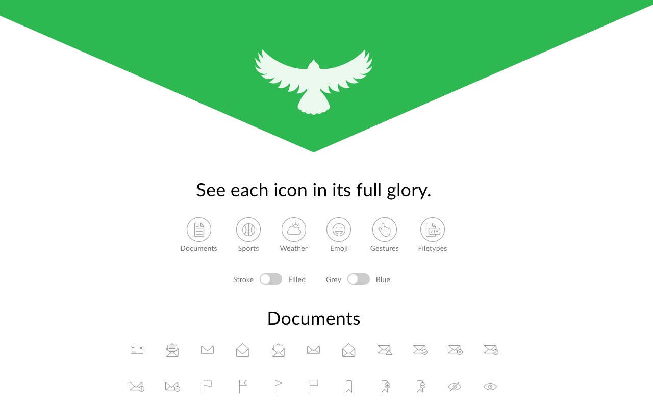 Over 500 free icons – Hawcons