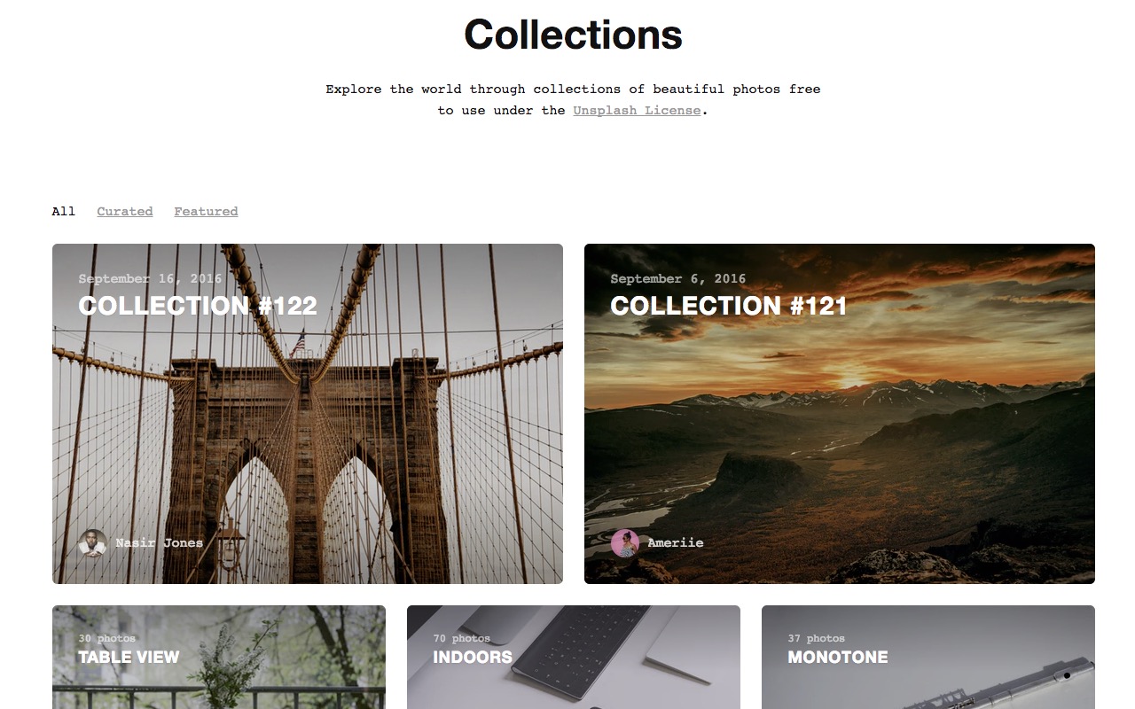 Unsplash – free to use images for your next project