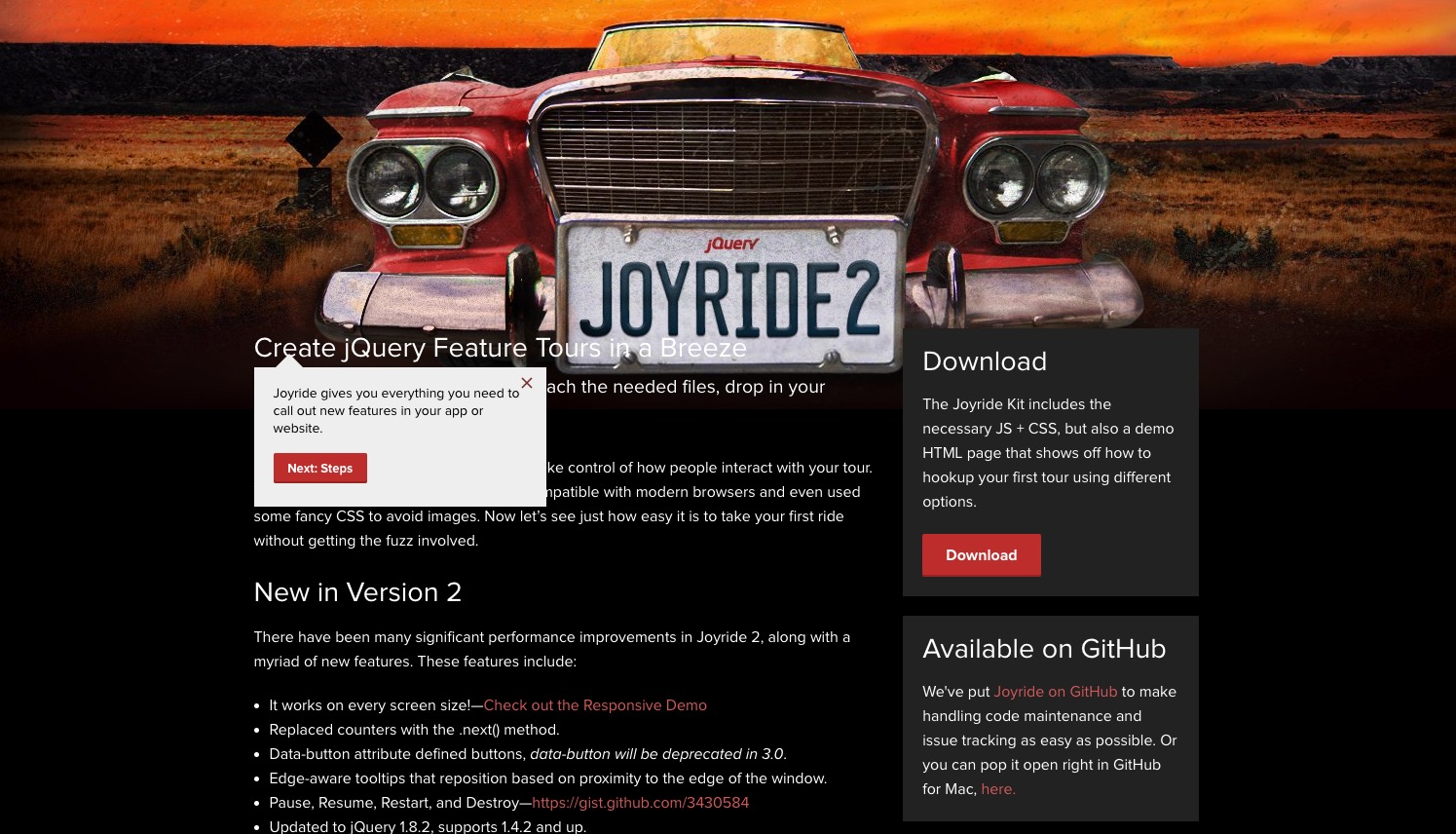 Joyride 2 – create website tour in style