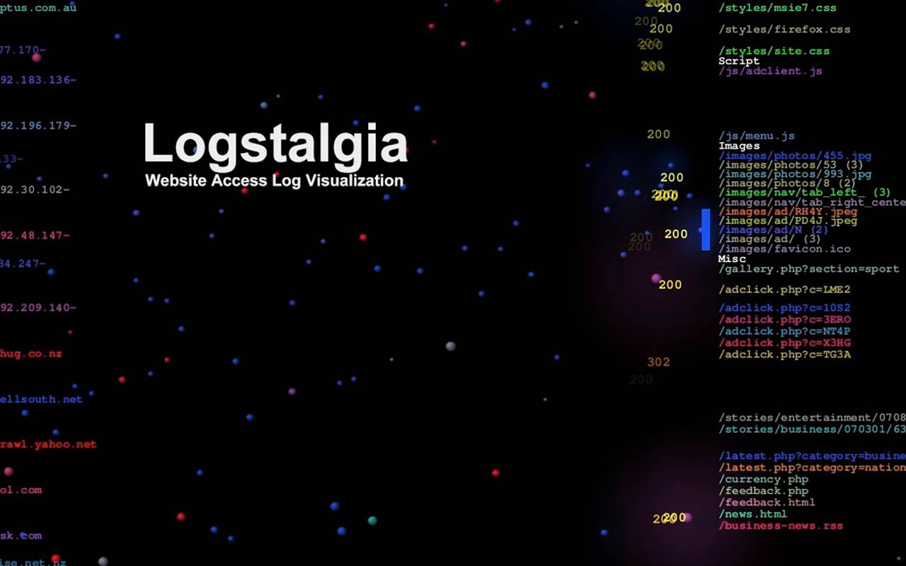 Website traffic visualization with Logstalgia