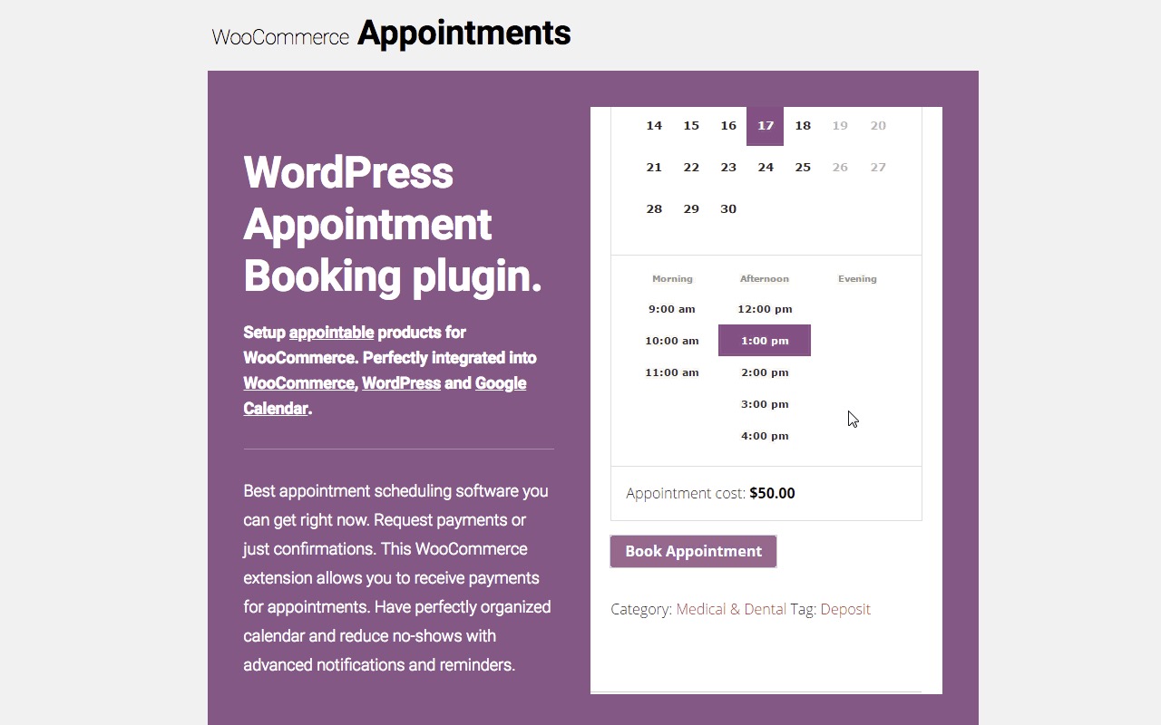 WooCommerce Appointments Enhanced with an Availability Calendar